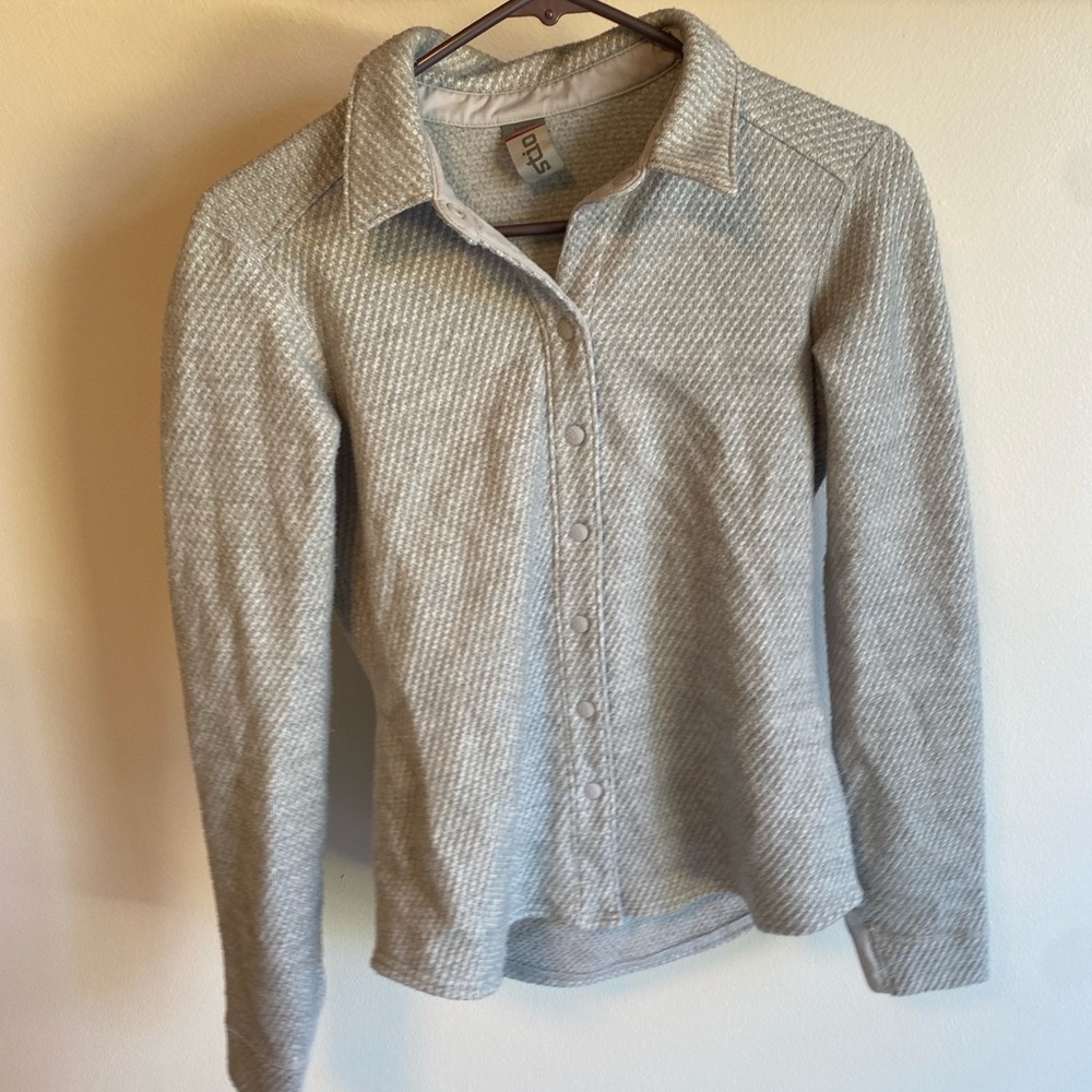 Stio Gray Button-Up Women's Top